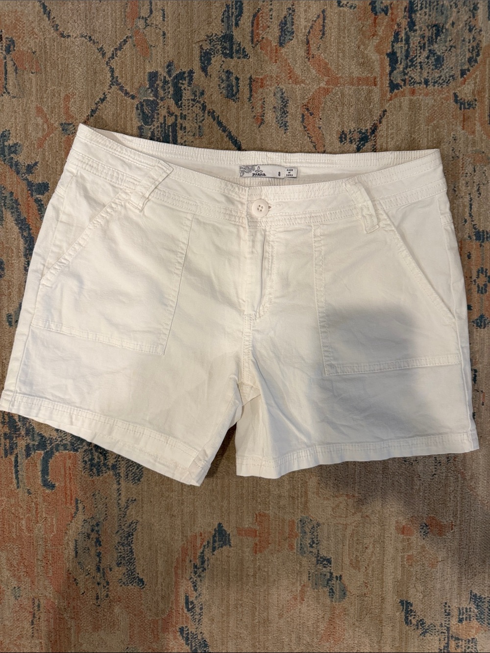 Prana White Women's Casual Pocket Bermuda Shorts